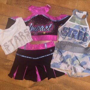 AS Cheer uniform and practice set with extra crop top size